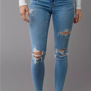 American Eagle Outfitters Hi Rise Jegging Distressed Skinny Jeans 6 Regular